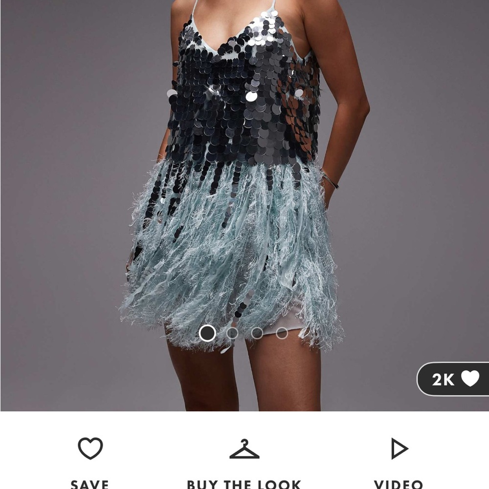 ASOS Silver and Blue Sequin Mini Dress